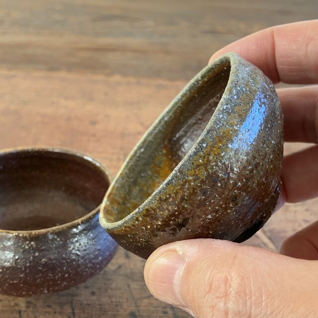 酒器セット（片口＋ぐい吞み2個） 灰被り片口 焼締 和陶器 陶器 晩酌