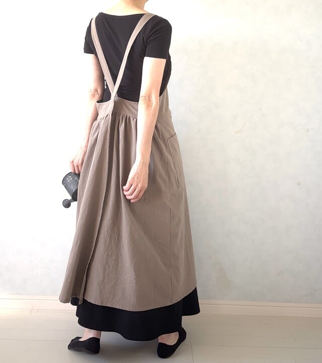 ふんわりエアリー　ヴィンテージソフト加工　クロスエプロン