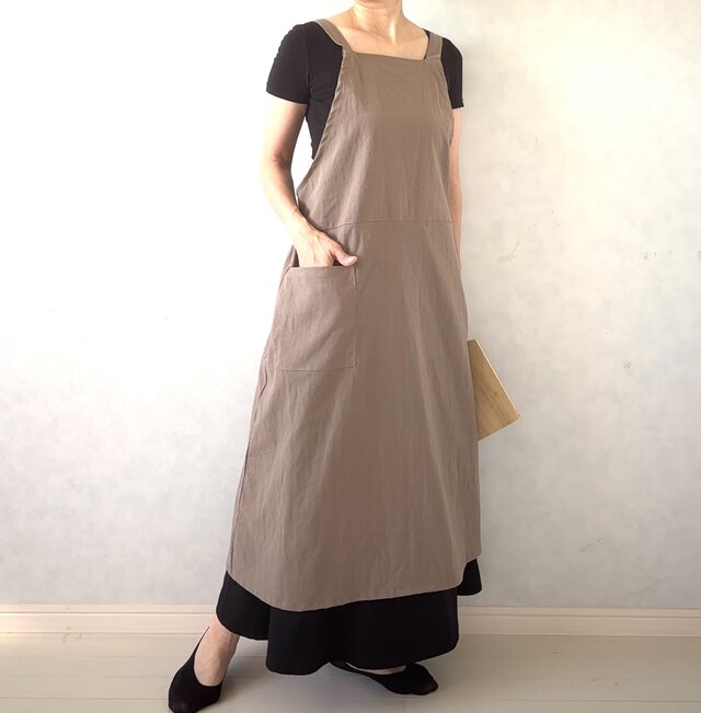 ふんわりエアリー ヴィンテージソフト加工 クロスエプロン | iichi