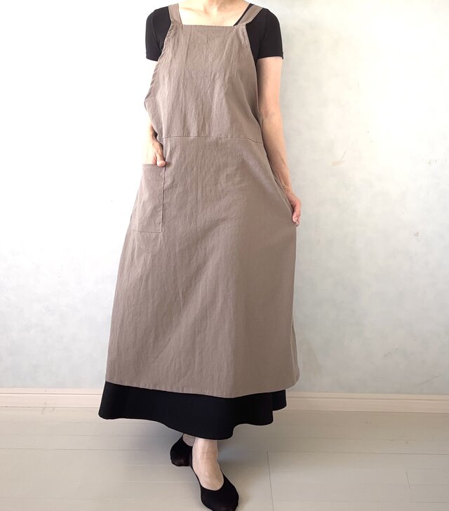 ふんわりエアリー ヴィンテージソフト加工 クロスエプロン | iichi