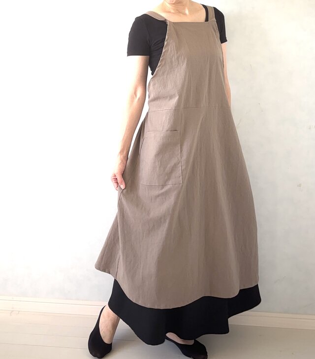 ふんわりエアリー ヴィンテージソフト加工 クロスエプロン | iichi
