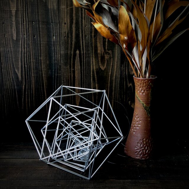 ヒンメリ★フラクタル (正20面体 4層) サンキャッチャー付　幾何学オブジェ クリスマスオーナメント 見る瞑想