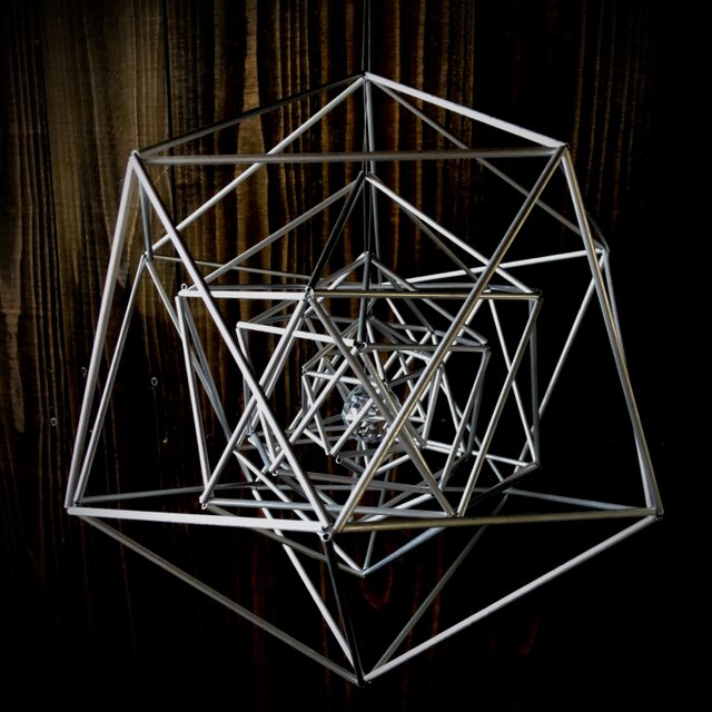 ヒンメリ☆フラクタル (正20面体 4層) サンキャッチャー付 幾何学