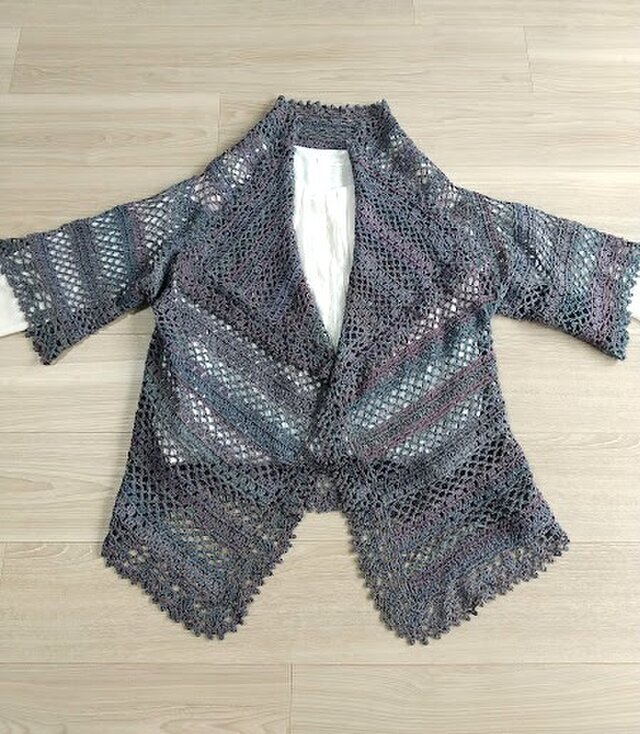 パープル系のグラデーション　カーディガン