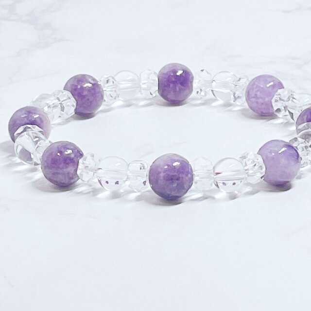 10月の誕生石 パープルトルマリン×水晶 心の安定へ◎ 天然石