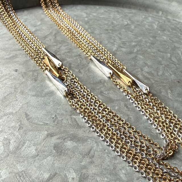 NM57-【MONET】モネ・ヴィンテージネックレス Gold & Silver Tone