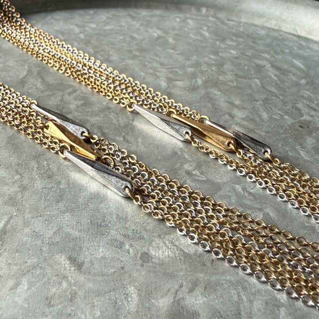 NM57-【MONET】モネ・ヴィンテージネックレス Gold & Silver Tone