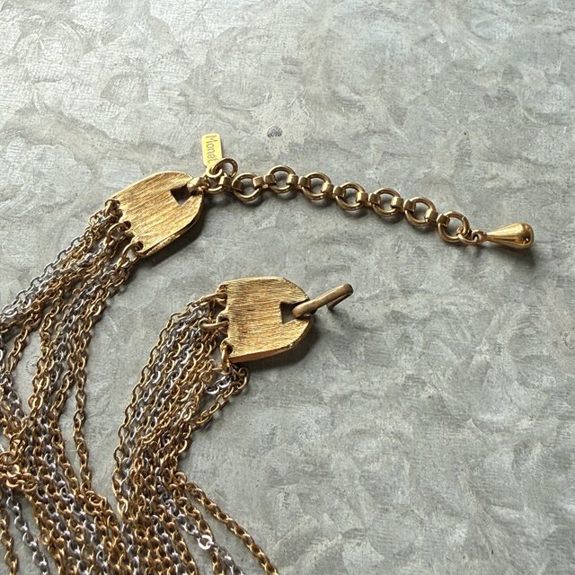 NM57-【MONET】モネ・ヴィンテージネックレス Gold & Silver Tone