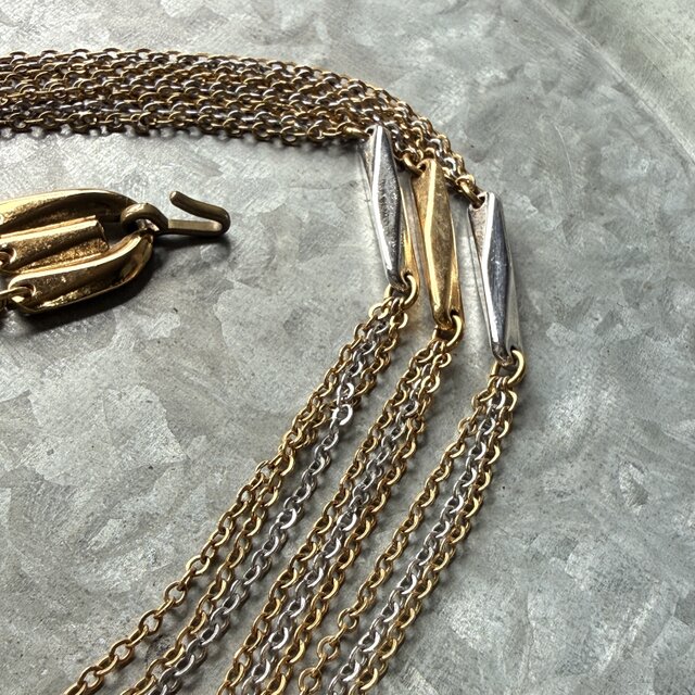 NM57-【MONET】モネ・ヴィンテージネックレス Gold & Silver Tone