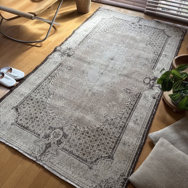 118×211 フローラルメダリオン　ブラウン×ベージュ　トルコヴィンテージラグ 118×211 フローラルメダリオン ブラウン×ベージュ トルコ