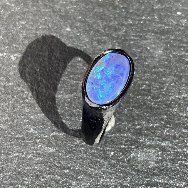 ボルダーオパール 3.1ct OV BK印台 シルバーSV925リング | iichi 日々