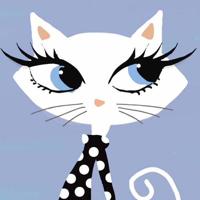 Lady Cat 　猫　送料無料 　イラスト　A4〜A0　ポスター　アートポスター　アート/sei検索新着順　3785