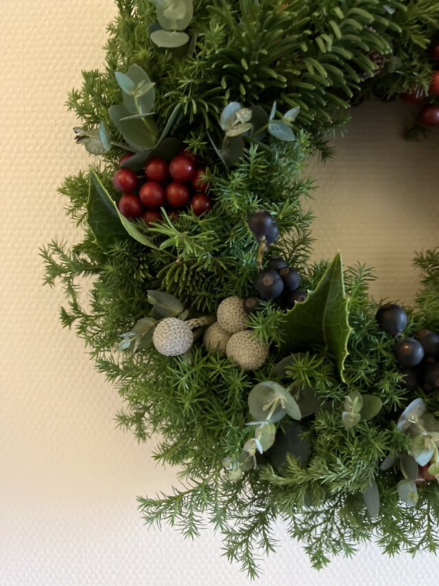 野生のワイルドなもみの木さんセット【クリスマス花材＊ブーケ】樅の木＊柊＊万両の実 野生のワイルドなもみの木さんセット【クリスマス花材＊ブーケ】樅の