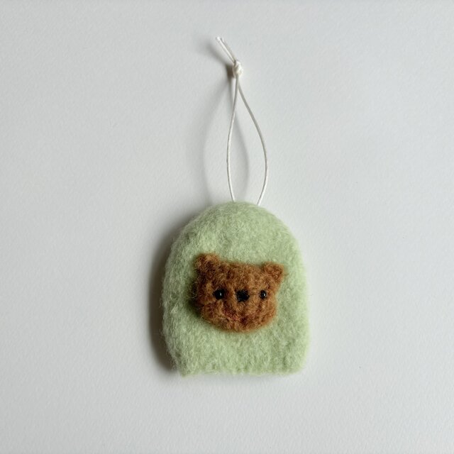 くまちゃんキーケース　 やさしいみどり