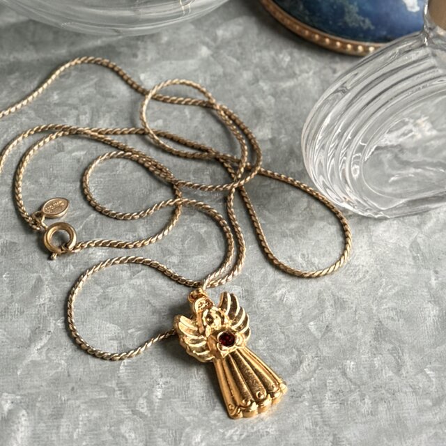 NA144-【 AVON 】エイボン・ヴィンテージネックレス 1994 Angel Pendant Necklace