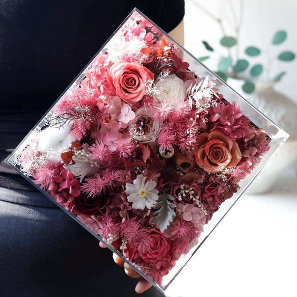 花飾り 玄関に飾る バラ 薔薇 ローズ、美の形、プリザーブドフラワー