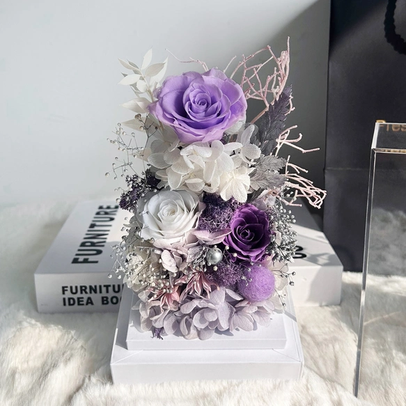 プリザーブドフラワー アレンジメント この瞬間 ドライフラワー 薔薇