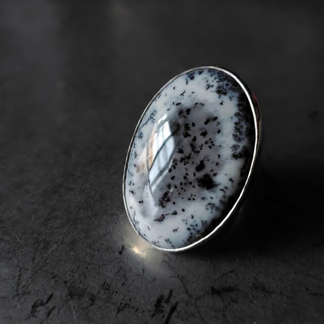 デンドリティックオパール(メルリナイト)シルバーリング#12