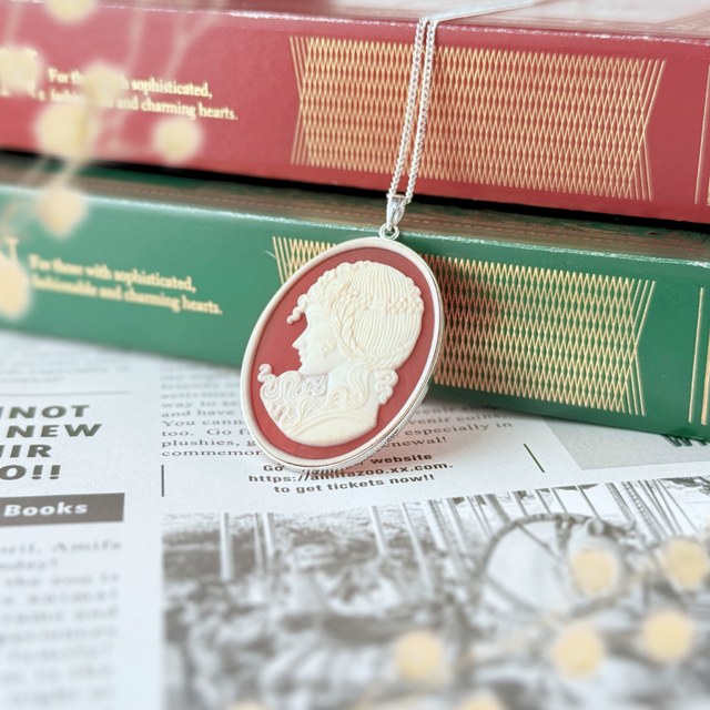 ラス1 SV925 大ぶり カメオ レッドアゲート/赤瑪瑙  RHP 天然石ネックレス - Cameo -red-