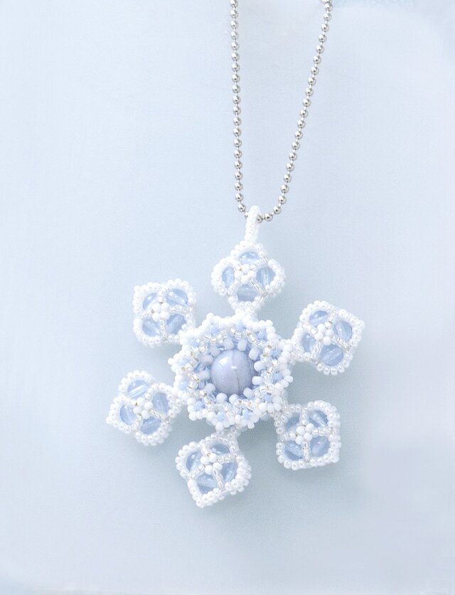スノーフレークバッグチャーム・ペールブルー・382-2