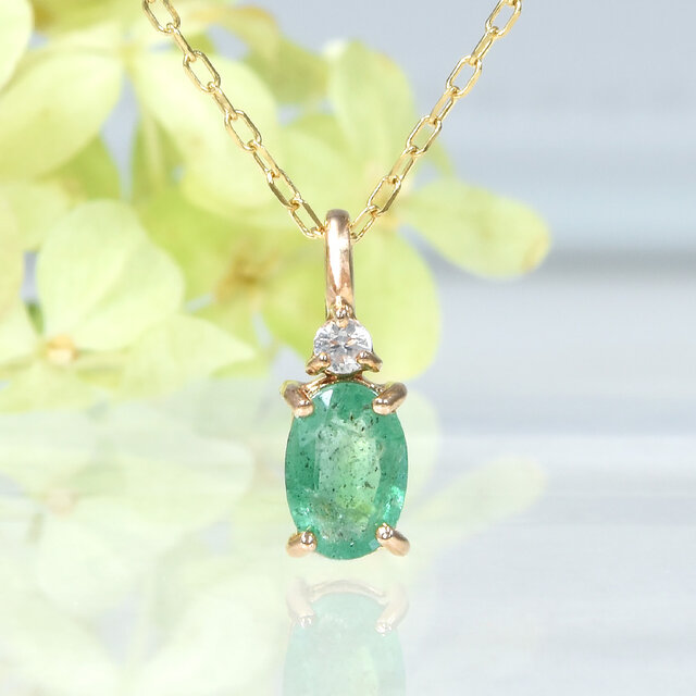 K10 エメラルド ダイヤ ペンダントトップ CL026CIBSN