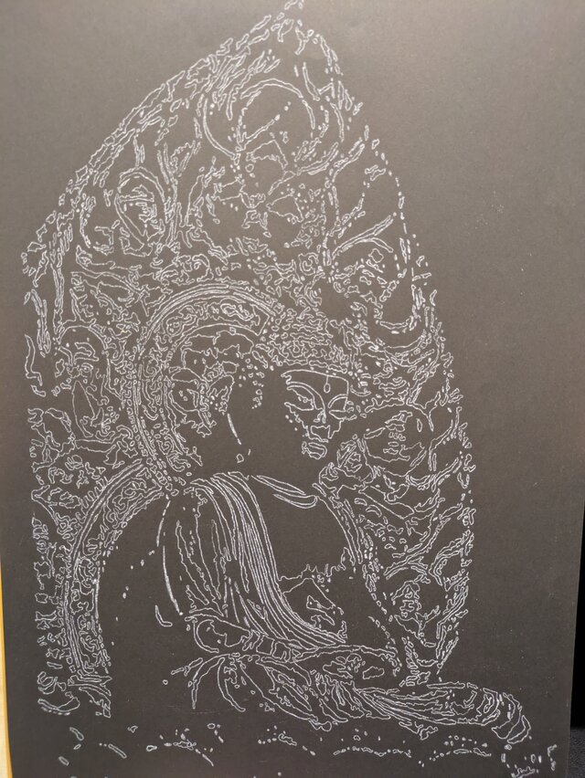 A3サイズ阿弥陀如来切り絵 阿弥陀如来切り絵 A3サイズ | iichi 日々の暮らしを心地よくする