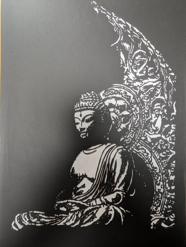阿弥陀如来切り絵 A3サイズ | iichi 日々の暮らしを心地よくする