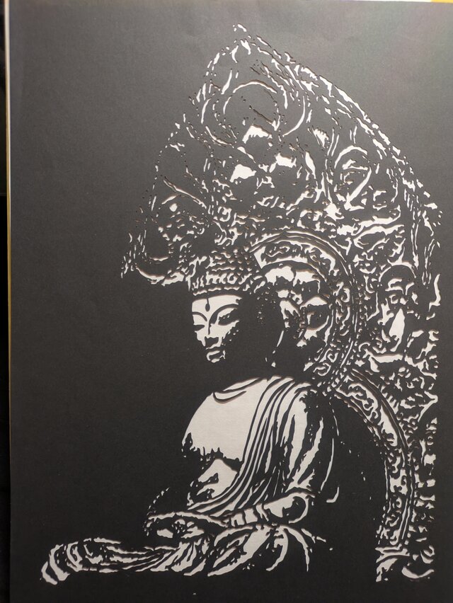 A3サイズ阿弥陀如来切り絵 阿弥陀如来切り絵 A3サイズ | iichi 日々の暮らしを心地よくする
