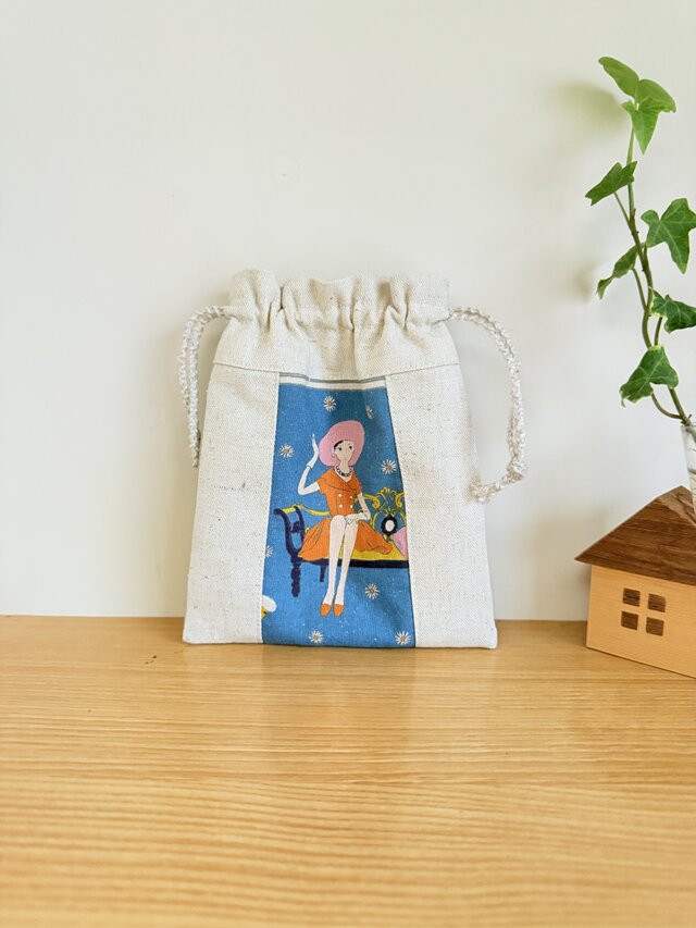 ☆*☆様 昭和 レトロ 生地 使用 巾着バッグ ☆*☆様 昭和 レトロ 生地 使用 巾着バッグ