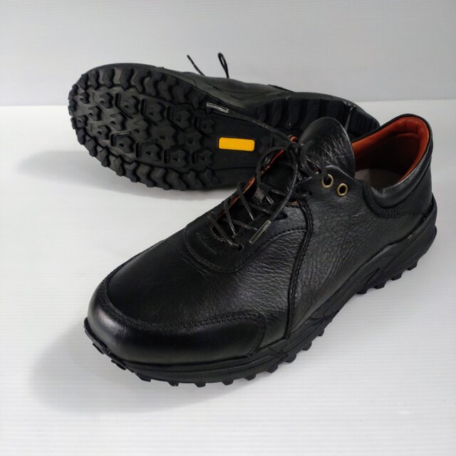 ◇新作◇本革スニーカー◇無料サイズ調整◇ブラック◇厚底4cmソール◇外反母趾◇無料色変更◇