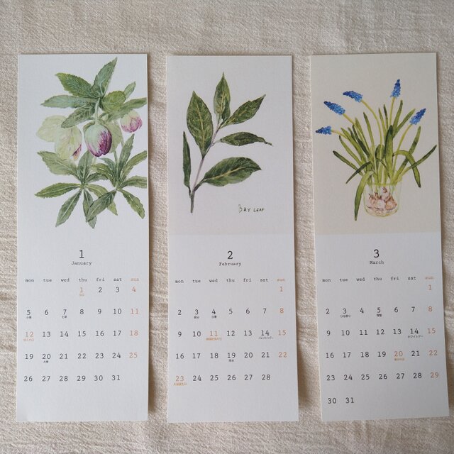 カレンダー2026 / 植物の12ヶ月 4月はじまり | iichi 日々の暮らしを