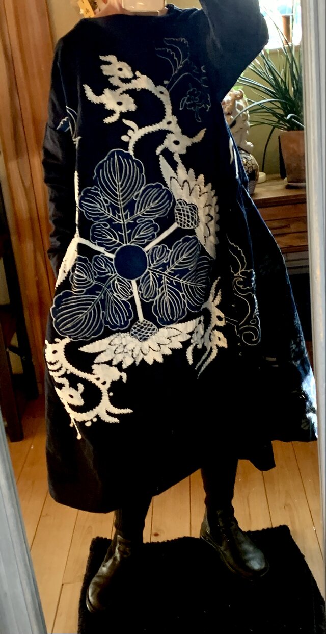 古布紋のワンピース