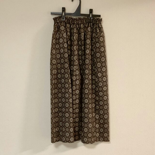 着物リメイク Ｘ ギャザースカート  シルク 古布正絹 着物スカート