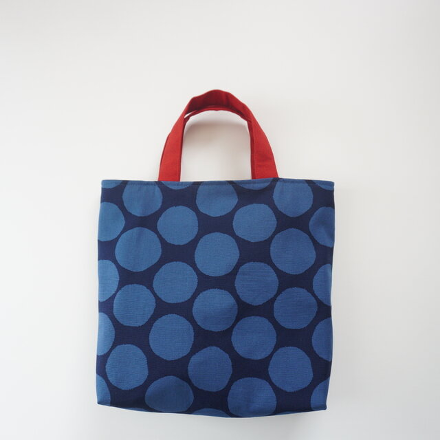 手さげバッグ　マチあり　ブルーサークル