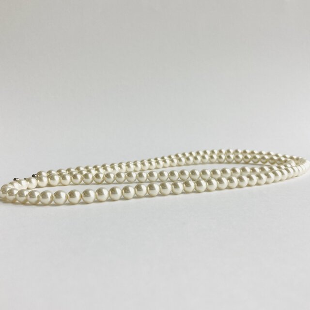 ガラスパールロングネックレス/約7mm約90cm/Lt.ホワイトベージュ/made in japan