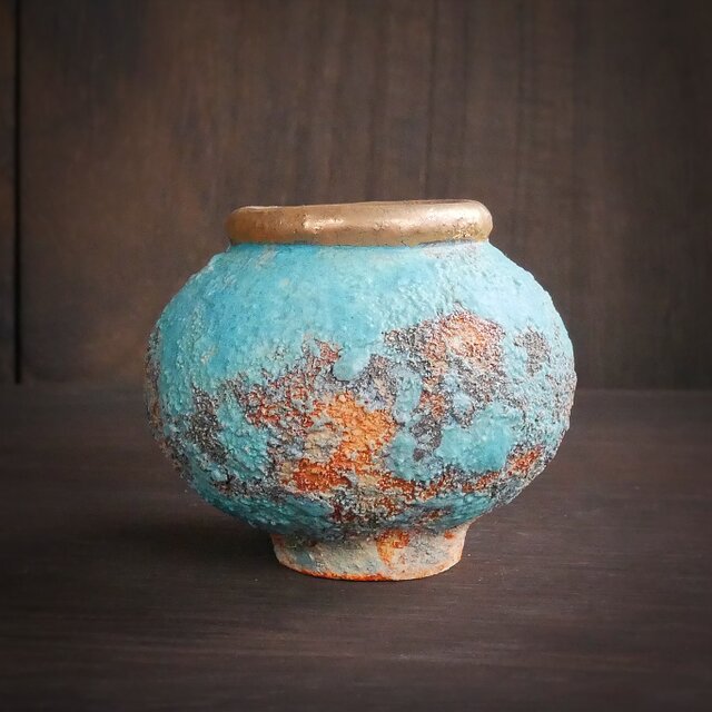壺　置物　小壺　花器 弥生小壺 no.17 wild turquoise | iichi 日々の暮らしを心地よくする