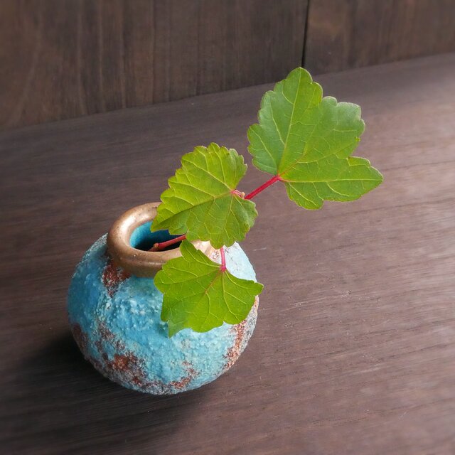 弥生小壺 no.23 wild turquoise