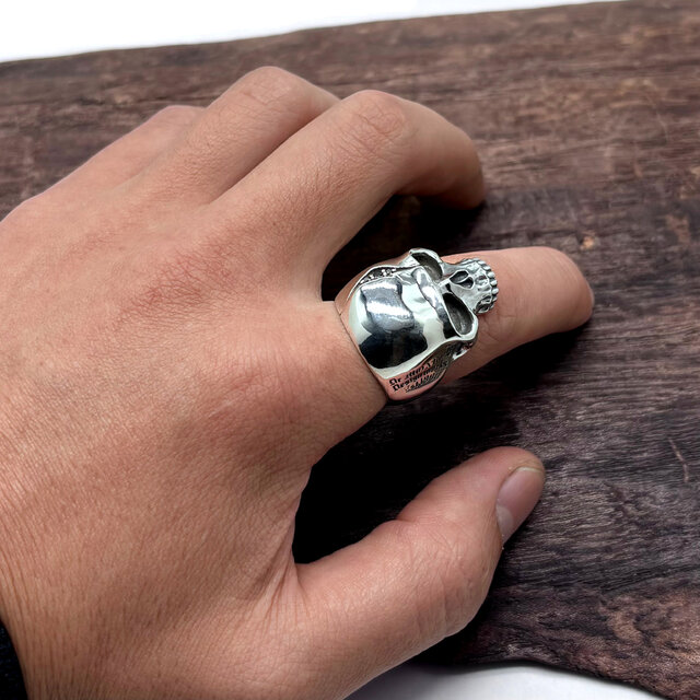 スカルリング/シルバー925 つけっぱなし/シルバーアクセサリー/30号