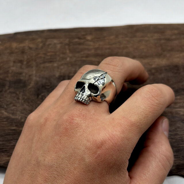 スカルリング/シルバー925 つけっぱなし/シルバーアクセサリー/30号