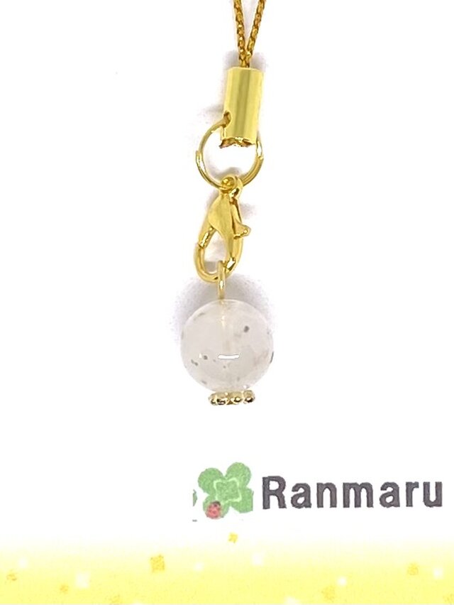 ガーネットインクォーツ/パワーストーン/天然石/可愛い/１粒/ストラップ/キーホルダー⭐️