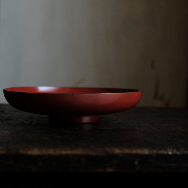 鶴と亀◇味のあるお品物。古輪島塗 漆芸蒔絵盃 中皿 漆器 骨董/antique