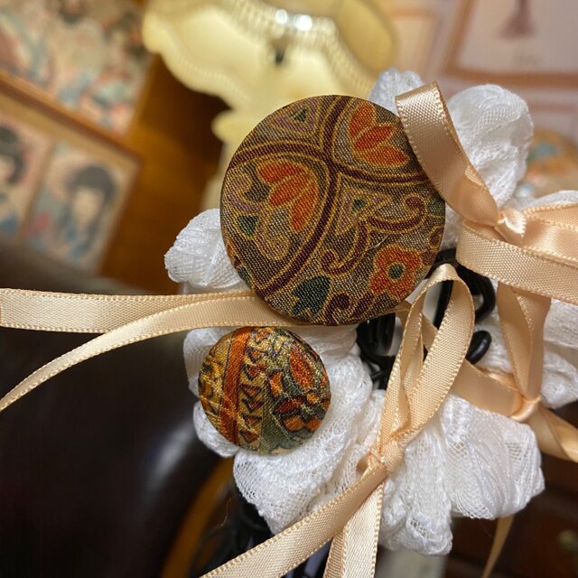 着物リメイク シュシュ ハンドメイド おりぼん ヘアアクセサリー 和洋