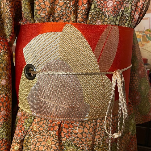 着物リメイク ワンピース ドレス セミロング 和洋折衷 洗える 化繊