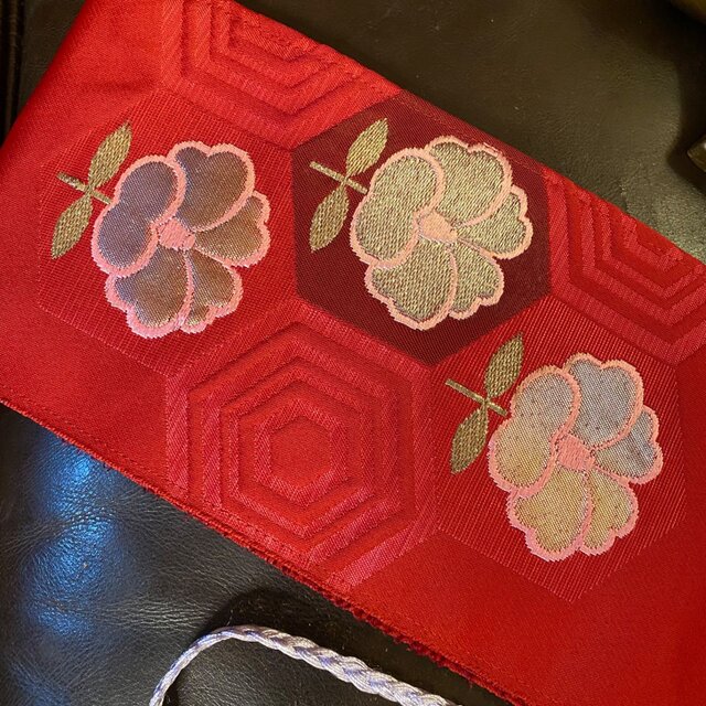 名古屋帯 リメイク サッシュベルト 飾り帯 和洋折衷 ハンドメイド