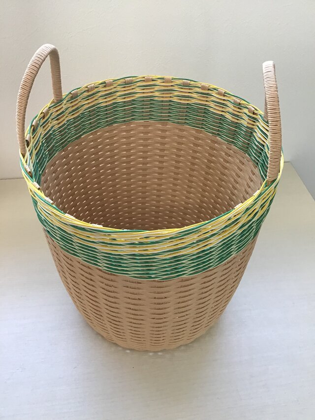 収納かご　黄×緑