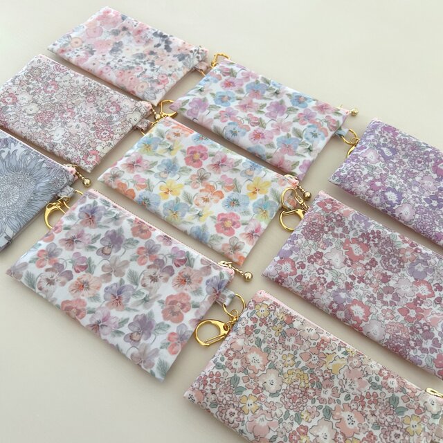 リバティ ラミネートの透明窓♡ミニポーチ＊12cmファスナー | iichi