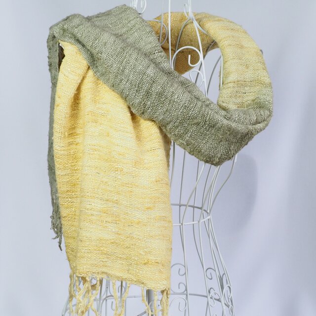 真綿紬☆アケビ染め