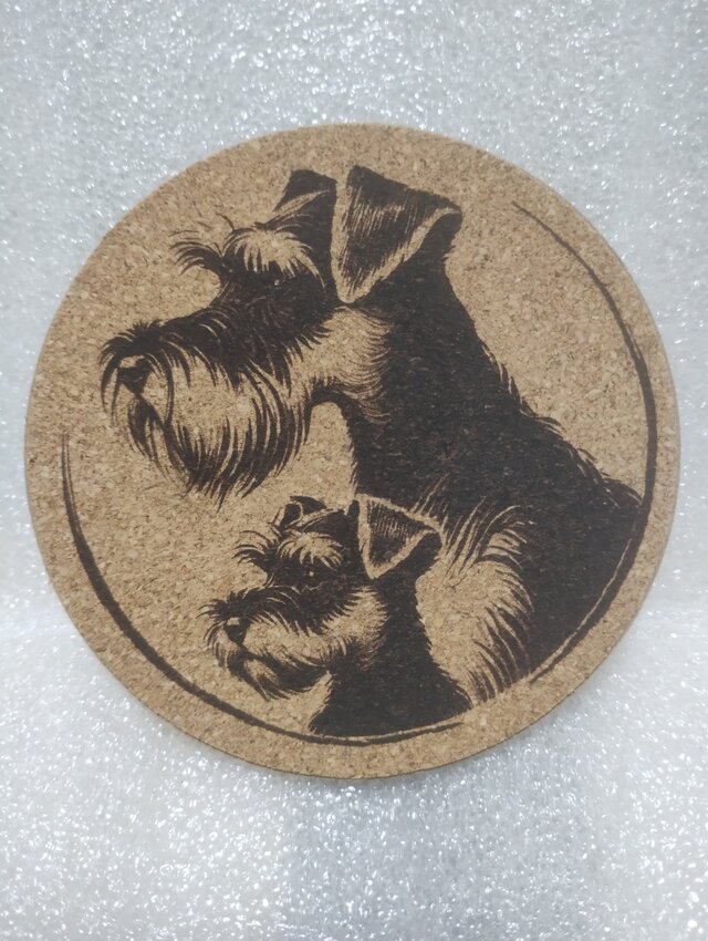 コースター　シュナウザーの親子