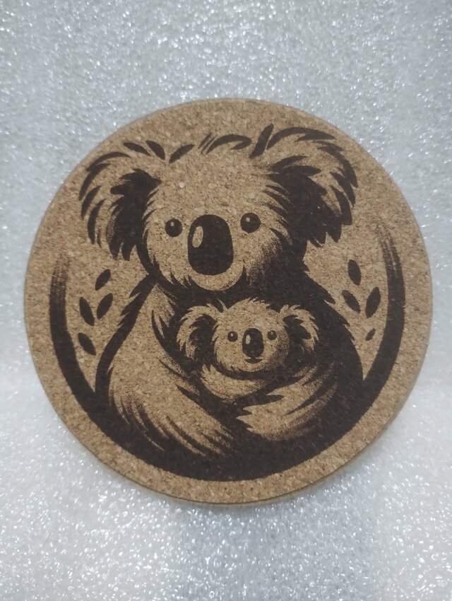 コースター　コアラの親子