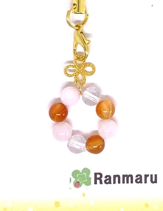 ピンクオパール/カーネリアン/パワーストーン/天然石/花/可愛い/ストラップ/キーホルダー⭐️